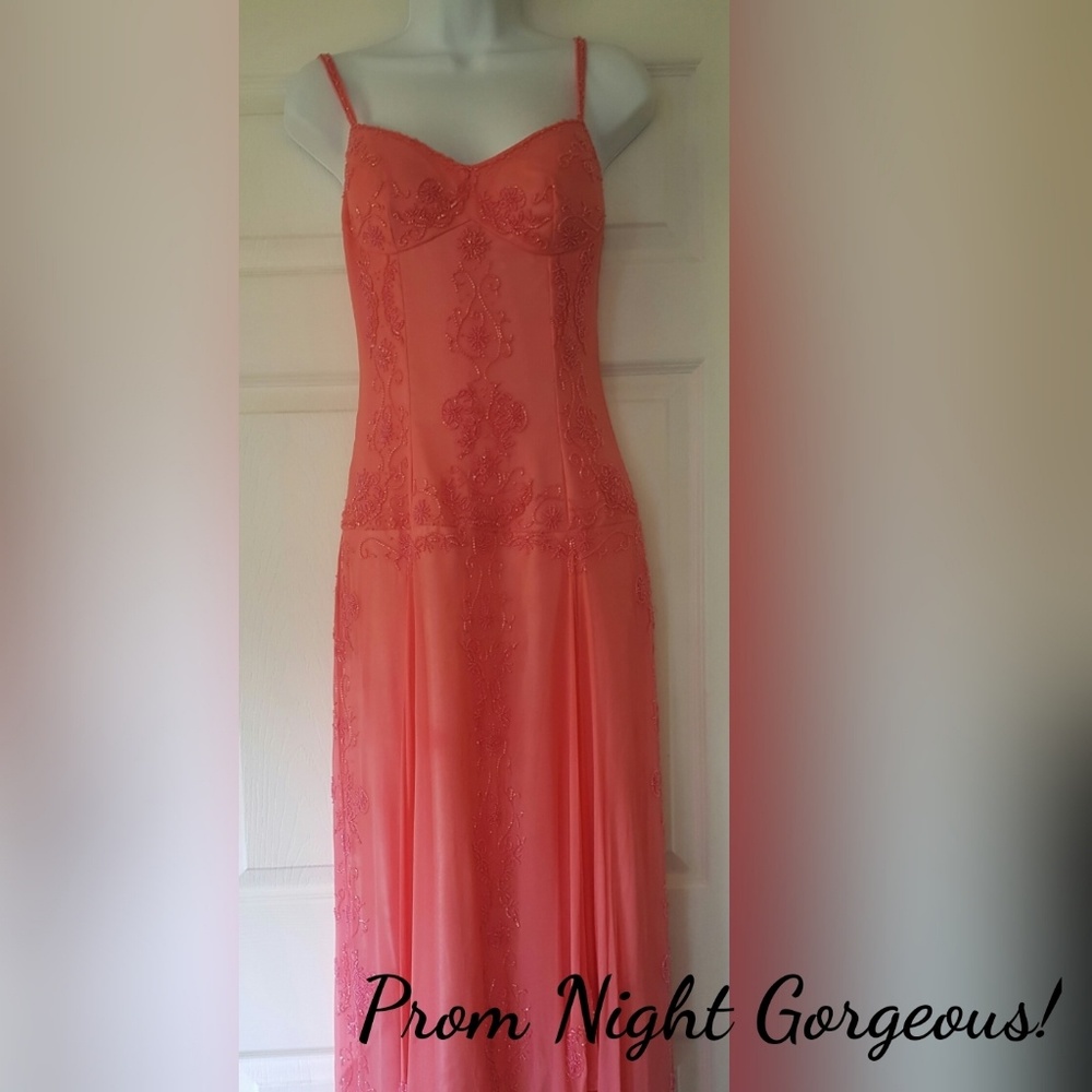 Scala Beaded Silk Gown Prom Pageant